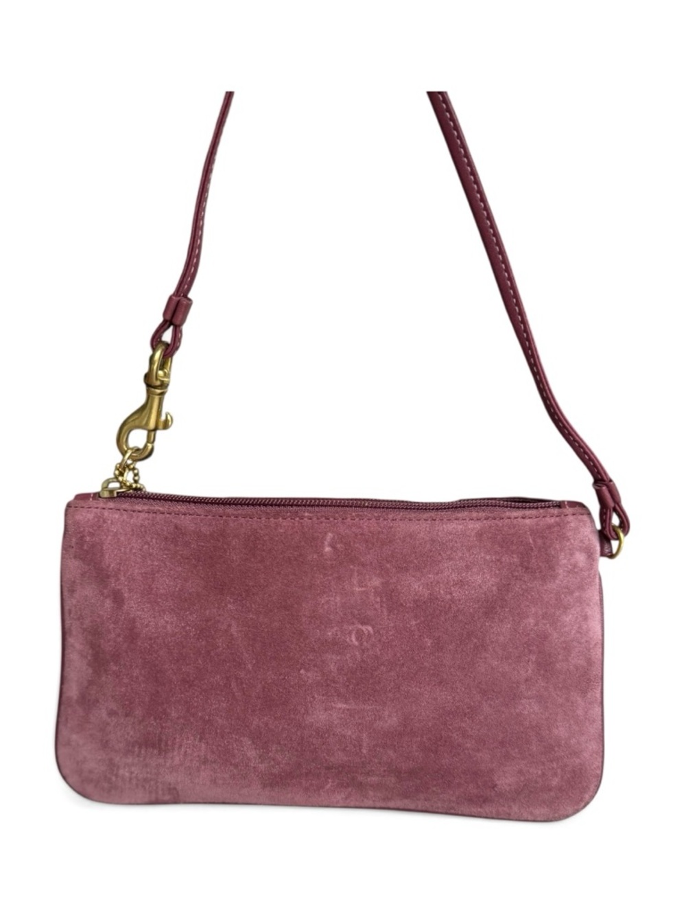 🆕 Coach Soho Vintage Suede Wristlet Mini Bag Purple - Picture 4 of 6